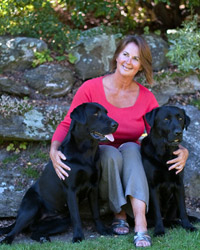 Bridget with Labradors